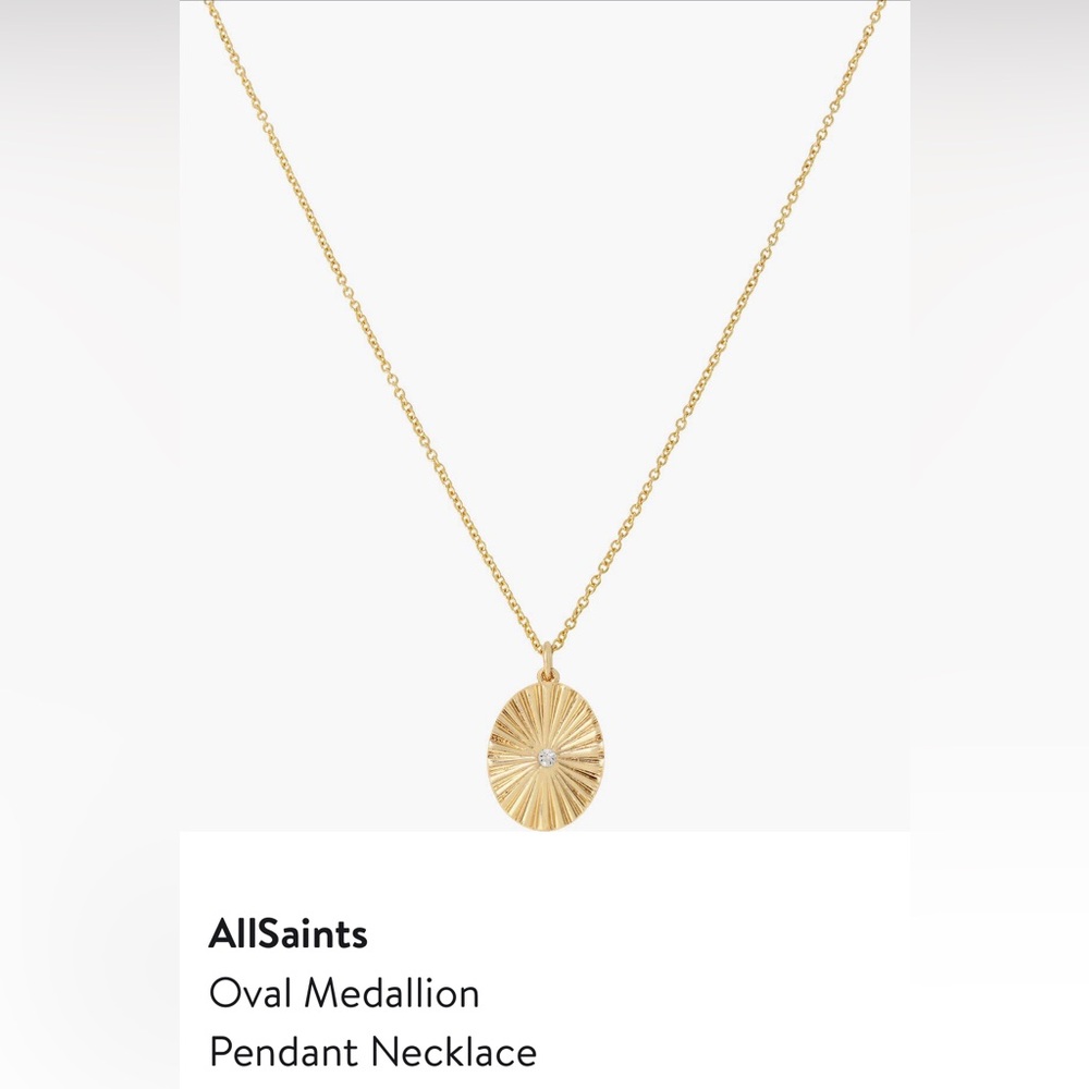 All Saints Oval Medallion Pendant Necklace